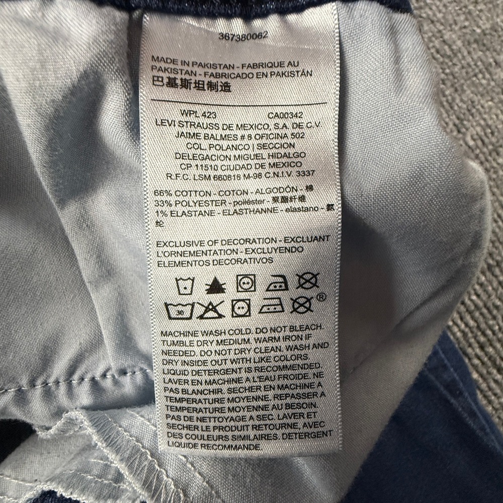 Signature Levi Strauss Modern Slim Cuffed Jeans Dark Wash Blue Women Waist 16/33 - Picture 12 of 13